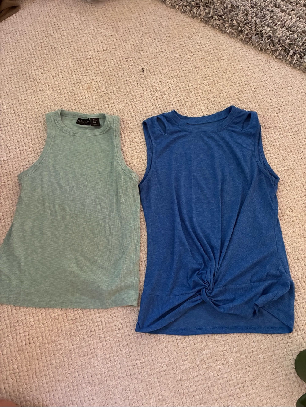 Rachel Zoe Soft Sage Ribbed Tank Top
